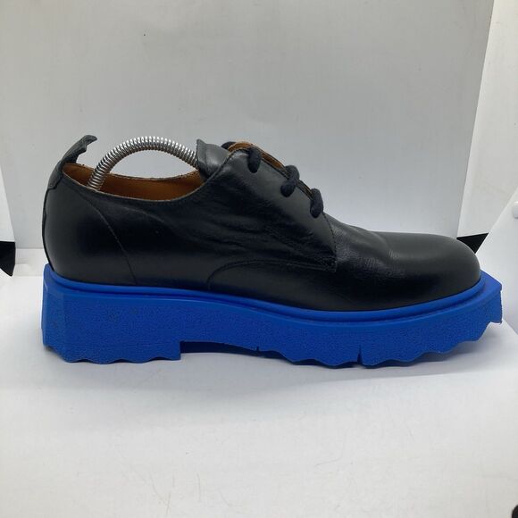 Off-White Leather Sponge Derby Mens 10.5 Black Blue Shoes Sneakers main image 4